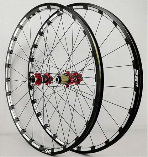 Mountainbike Laufradsatz 26/27.5'' 29 Ih MTB Scheibenbremse Steckachse Laufräder Straight Pull Speichenfelge 24l Nabe Für Speed Kassette, Red, 29inch