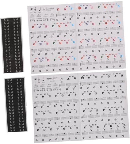 UTHCLO 2stücke Klavieraufkleber aus Hochwertigem Selbstklebendem Material Wasserfest und Schweißabweisend Passt Klaviere Praktisch für Anfänger zum Schnelleren Klavierlernen