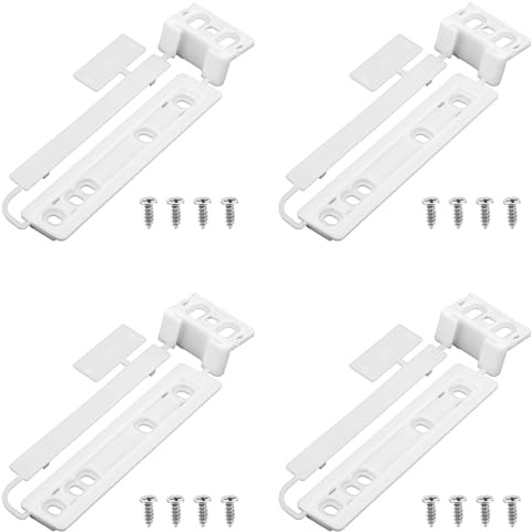 Fukaisu 4pcs Universal Integrated Fridge Door Slider Kit for Samsung LG AEG | Fridge Door Slider with Brackets & Clips, Refrigerator Repair Kit for Samsung LG AEG, Durable ABS Material, Easy to Install
