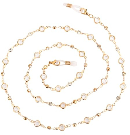 Crystal Beaded Eyeglass Chain, Sunglasses Necklace String Strap Holder | Stylish Adjustable Crystal Beaded Around Neck Eye Spectacle Glasses Chains Hanger Lanyard Accessories Suitable for Women Men