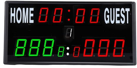 Ejoyous Digitale LED-Anzeigetafel, Aluminiumlegierung, Ferngesteuert, Countdown-Timer Bis zu 99 Minuten für Fußball, Dart, Tischtennis