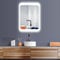 HOKO LED Badspiegel 60x80 cm DETMOLD. Moderner Lichtspiegel/Badspiegel mit Uhr und mit Touch Schalter + Lichtfarbe Einstellbare-Warmweiß-Kaltweiß-Neutral