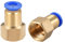 sourcing map Adaptateur de Raccord de Tube Press à Connecteur, Tube de 6mm OD x PT1/4, Connecteur Pneumatique Droit Femelle, Raccord de Tuyau, 2 Pièces