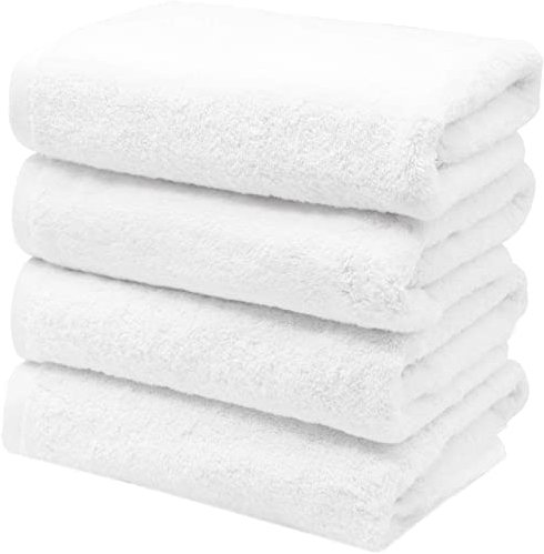 ZOLLNER 4er Set Premium Handtücher in 50x100 cm - extrem saugstarke und weiche Badhandtücher in weiß - hochwertiger Saum - waschbar bis 95°C - Baumwolle - Hotelqualität - Oeko Tex® Zertifiziert