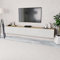 Tidyard 2xMesas para TV Mueble TV Salón Mesa Televisión Mueble Comedor Televisor Bajo de Estilo de Moderno PVC 120x40x34cm Blanco y Roble