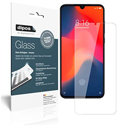 dipos 2x Displayschutzfolie 9H klar für Xiaomi Mi 9 | Bricht und splittert nicht, kein Echtglas, Anti-Shock, passt perfekt, kratzfest, blasenfrei, hüllenfreundlich, selbstklebend