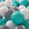 KiddyMoon 700 ∅ 7Cm Bolas Colores De Plástico para Piscina para Niños, Blanco/Gris/Turquesa Clara