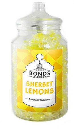 Bonds of London Lemon Sherbets Jar, Vegetarian, Retro Chewy Gift Sweets, 1.7 Kg (Pack of 1)