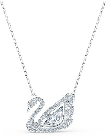 Swarovski Women's Dancing Swan Necklace, Brilliant White Crystals, Rhodium Plated Metal, from the Swarovski Dancing S...
