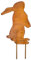 B2S BACK2SEASON Metall Stecker Hase Flecki Hasendeko Ostern Edelrost Gartenstecker H=40cm