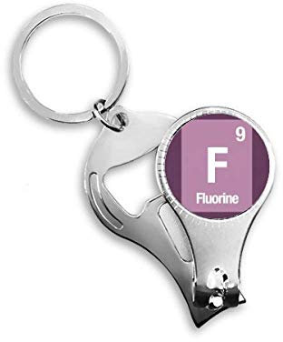 F Fluorine Chemie Element Wissenschaft Nagel Zange Ring Schlüsselanhänger Flaschenöffner Clipper