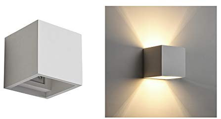 Applique lampada interno quadrato gesso bianco moderno doppia luce Dr GS-5019