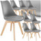 tectake® Esszimmerstühle 8er Set, Stühle mit Schalensitz, Küchenstühle modern, Essstühle, Wohnungseinrichtung skandinavisch für Wohnzimmer, Esszimmer, Küche und Büro - grau, 8er Set