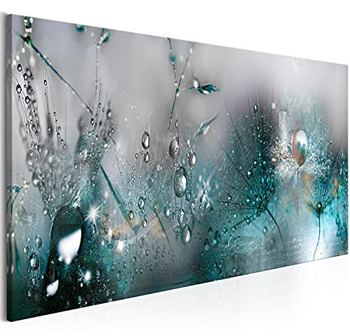 murando Acrylglasbild Pusteblume 135x45 cm 1 Teilig Wandbild auf Acryl Glasbilder Kunstdruck Moderne Acrylglas Platte Wanddekoration Geschenke Heimdekoration Glasbild Blumen Natur blau Pusteblumen