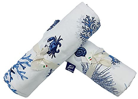 L'Emporio Casa Copridivano Telo Arreda tutto Copriletto Coralli - Pesciolini 160X260-260x280-360X280 Lenzuolo Copritutto in Cotone Robusto Granfoulard Copriletto Made Italy (160X280, Coralli)