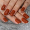“Pumpkin Orange“ Pure Color Press On Nails Medium Square Glossy Faux Ongles Acrylic Full Cover Art Design Daily Date Adhesive Stickers Women Girl 24 pcs/kit