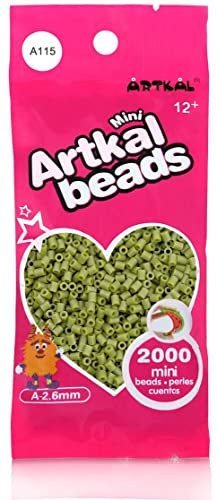 Artkal® MINI A soft 2,6 mm Bügelperlen Beads / 2000 Stück / A115 EARTH GREEN Steckperlen