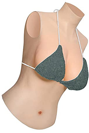 GORGEOVA Half-body Breast Plates Drag Queens Silicone Breastplate for Crossdressers C-G Cup Drag Breast Plate (Tan color, C Cup)