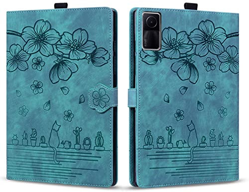 Rosbtib Funda para Xiaomi Redmi Pad 10,61 2022, Flip Cover Magnética Ranuras para Tarjetas Gato Sakura PU Cuero Cover Redmi Pad 10,61, Verde