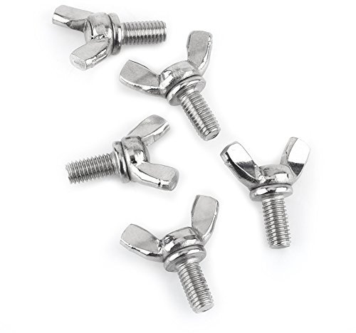 304 Stainless Steel M5 Butterfly Wing Screws Set 5 Pcs Machine Screw Assortment Kit with Wingbolt Screws and Bolts