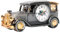 Fdit Wecker Student Kinder Modell Oldtimer Halter Stifthalter Retro Home Vintage Zimmeruhr (Großer Oldtimer schwarz)