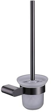 Bathroom Hardware Set Gun Metal Black Grey Roll Paper Holder Towel Rail Hanger Robe Hook Toilet Brush Holder Bathroom Accessorie,brush holder