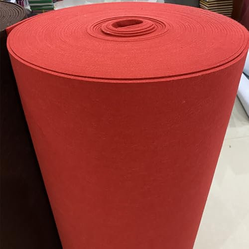 JINDAOSH Filz Filzstoff Meterware 5mm Dick Für Handmarke Nähen Patchwork Handwerk Projekte DIY Weihnachts Dekorationen 100 cm Breit Meterware Verkauft 17 Farben (Color:rot)