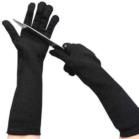 Hitzeschutz Handschuh,Schnittschutzhandschuhe Kü Che,Papageien- Schutzhandschuhe, Schnittfeste Handschuhe Küche Level 9,KüChe Metzgerhandschuhe Mit Langen Manschetten (Polyester,Edelstahldraht) ﻿ ﻿