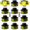 RAC118 Bobine de fil de rechange pour débroussailleuse Ryobi RLT3525S, bobine double auto-alimentation pour Ryobi RAC118 RLT3525S 1,2 mm de diamètre 8,4 m de long (12 bobines + 2 bouchons + 2