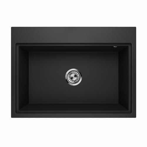 Fregadero de granito Lavello Comfort 0.0 XL, color negro