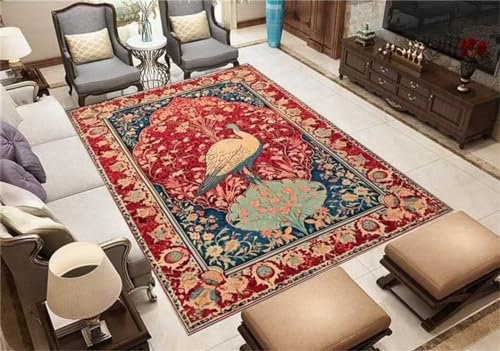 DJHWWD Teppich Boden Esszimmer rechteckiger Schlafzimmer roter verschleißfest auslegeware Floor mat kuche modern 40X60CM