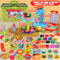 Knete zubehör Knetwerkzeug,64 teiliges Spielteig-Set für Kinder,Knete Zubehör Kinder,Plastilin Werkzeuge,DIY Knetmasse,Extruder,Kreationsset,pädagogisches Spielzeug,Geschenk-Set für Jungen und Mädchen