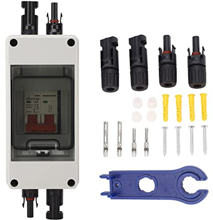 flexman Interrupteur de Déconnexion Solaire DC 500 V, Interrupteur de Déconnexion DC Étanche avec Boîte de Distribution, Petit Sectionneur PV Extérieur (63A)