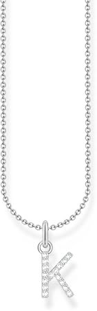 THOMAS SABO letter J necklace, gold-plated silver with zirconia, KE2249-414-14