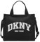 DKNY Women's Hadlee MD Tote, Black/Silver