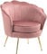 CLP Sessel Rosita I Polsterstuhl Mit Samt-Bezug I Gold-Farbiges Metallgestell, Farbe:rosa