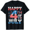Happy 4th Of July Heart Men Women 4th Of July American Flag T-Shirt