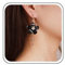 Cybche D'oreilles Boho Acrylique Fleur Noire Pendante Boucles D'oreilles Fleur Cristal Noir Boucles D'oreille Fleurs Acrylique Boucle D'oreille Cerceau Fleurs Résine Boucle Houppe