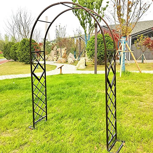 Arche de Jardin en métal pour Plantes grimpantes, Arche de Jardin en Fer forgé, Pergola en métal avec Base, Arche à rosiers pour Anniversaire, Mariage et Nuits romantiques, Bronze, 300 x 230