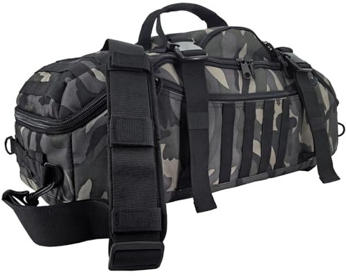 EASY BW Große Reisetasche, Militär-Rucksack, 65 l, Schwarz Camouflage, 55L, Reisetasche