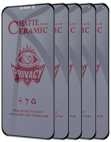 [5 Pack] [3 Pack + 2 BONUS] MATTE PRIVACY Durable Flexible Ceramic Screen Protectors for iPhone 16 Pro Max - Premium Shockproof Anti-Spy Phone Cover