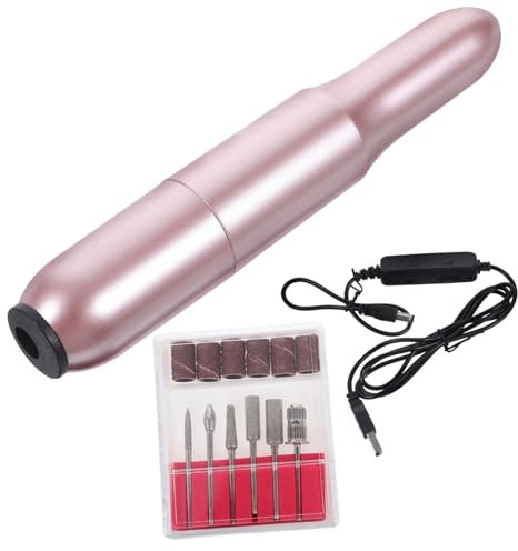 Didiseaon USB Nail Grinding Machine Pen Style Mini Nail Polisher Buffing Block and Grinding Head for Manicure Random Color
