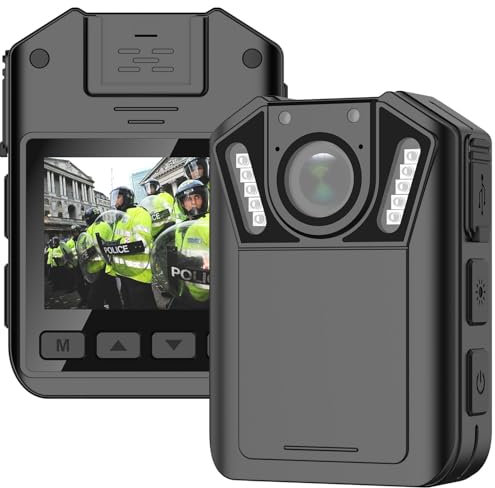 SRIKEKL Ultra HD 1440P Body Camera with Audio and Video,128GB Memory, 2.0 LCD, Built-in Battery Last 12 Hours Record, Night Vision,Wearable Mini Body Cam for Personal Use,Law Enforcement