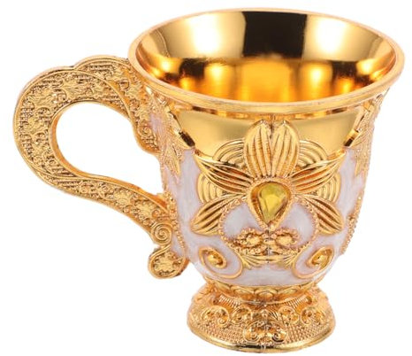 EXHUMKY Cáliz Vintage De Aleación De Zinc Diseño Intrincado Vaso Medieval Para Ceremonias Fiestas y Ofertas Ritual Copa Elegante y Portátil Para Vino Té o Licores