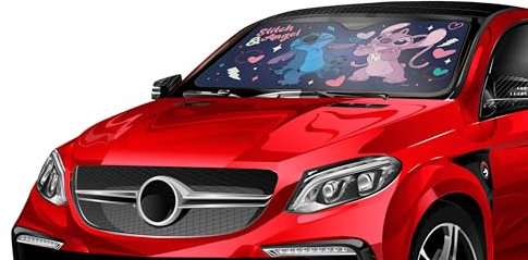 Parasol para Coche de Medida 150 x 80 cm Stitch con protección Rayos UV más del 97%