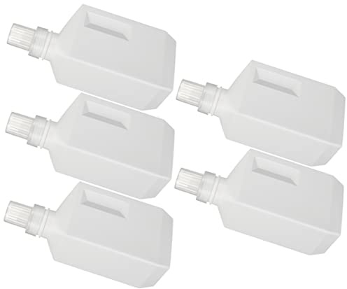 WRITWAA Bouteilles Rechargeables en Pe Lot de 5 pour Lessive 500ml Flacons Réutilisables Blancs Bouteilles Compactes et Pratiques pour Maison et Voyage
