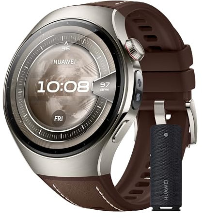 HUAWEI WATCH 5, 46mm Smartwatch, + Sound Joy 2 Nero, Tecnologia Multi-sensing X-TAP, SpO2 dal Polpastrello, Health Glance, eSIM, con App ECG, HRV, 30 mesi di Garanzia, Android e iOS