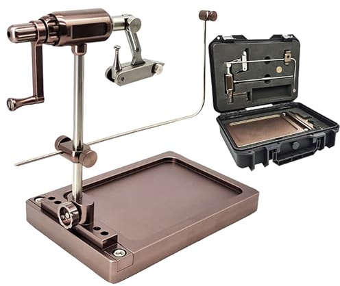 Wsexyy Fishing Fly Tying Vise, Fly Fishing Vice Kit with 360 Degrees Rotation, Bobbin Holder, Storage Box and Basic Tools, Universal Binding Station for Hook Tying and Preparation