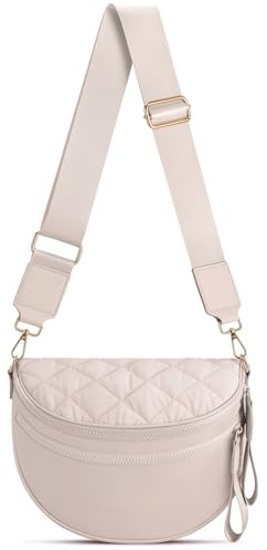 oscaurt Umhängetasche Damen Puffer Bauchtasche Damen Crossbody Bag Stylisch Handtasche Wasserdichte Moon Bag mit Breiten Schulterriemen Geschenke für Frauen
