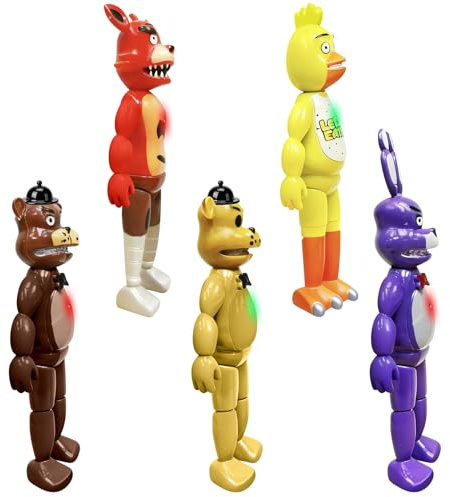 Xanadix Action Figures Set, 5 Pcs Game Figures Toys with Light, Movable Toys Dolls with Light, Collectible Gifts and Cake Toppers